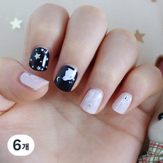 글로시블라썸 프린세스 젤리카 어린이 젤 네일 스트립, 달토끼, 6개