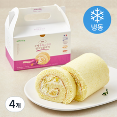 프레시오늘 우리밀 리얼버터 프랑스 우유생크림 99% 우리고구마 수제 롤케익 (냉동), 230g, 4개