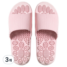 쏙쏙채움 거실 지압슬리퍼 XS 225~230mm, 3개, 핑크