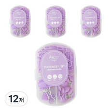 마켓감성 마카롱컬러 클립 세트 퍼플, 6 x 9.2 cm, 1개입, 12개