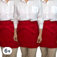 온코지 생활방수 하프 스타일 앞치마, 레드, 6개