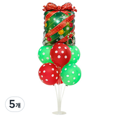 피앤비유니티 크리스마스 풍선꽂이 11 리본선물상자, 혼합색상, 5개