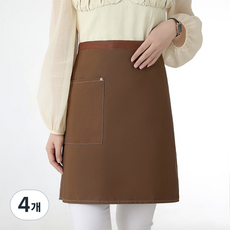 데이소이 단색 심플 허리 앞치마 ONE SIZE, 01 브라운, 4개