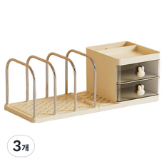 맙소샵 래빗 데스크탑 다용도 정리수납 보관함 BRP1188, 버터서랍, 3개