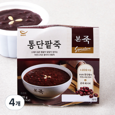 본죽 통단팥죽 (냉장), 270g, 4개