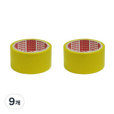 혜성테이프 칼라 마스킹테이프 종이테이프 노랑 24mm(폭) x 15M 2P, 9개