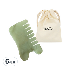 Najin玉石刮痧板 8.5*5cm+收納包 NJ026, 單色, 6組