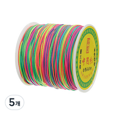 나일론 매듭실 실팔찌 만들기 0.8mm, Rainbow, 5개