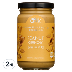오트리 고메 넛버터 땅콩 크런치, 230g, 2개