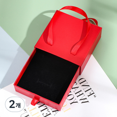일호장신구 손잡이 선물상자 9cm, 2개, 레드