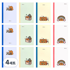 조선문방구 곰돌곰돌곰돌희 아이디어 메모 노트 4종 x 3p 세트, 혼합색상, 4세트