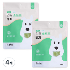 잇츄 강아지 소프트 껌, 베지, 100g, 4개