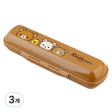 Rilakkuma 貝兒熊 多功能胖胖餐具盒 開心款, 3個, 棕色