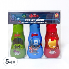 마블 어벤져스 바스 앤 샤워젤 트래블 3종 바디세트, 5세트