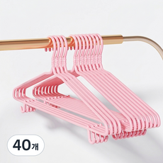 ROI라이프 논슬립 옷걸이 일자후크형 46cm, 핑크, 40개