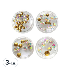 V型切割極光美甲鑽 4件組, 混合顏色, 3套