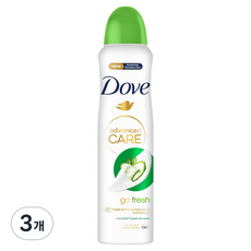 도브 데오드란트 스프레이 큐컴버&그린티향, 3개, 150ml