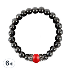 세븐스타 8mm 자석 경면주사볼 염주팔찌 XL, 6개