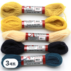 JoyJasu Appleton 羊毛繡線 5件組, 3套, 843, 844, 851, 852, 853