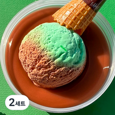 내맘대로 아이스크림 점토 300g + 슬라임베이스 + 케이스 210ml + 액티베이터 10ml + 콘파츠, 2세트, 민트초코(점토), 랜덤발송(슬라임베이스)