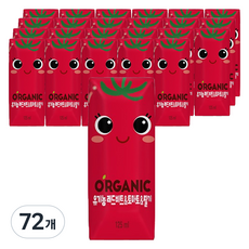 크니쁘니 오가닉 레드비트 & 토마토 & 딸기 주스, 125ml, 72개