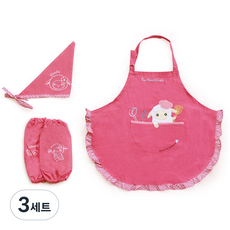애니나라 캐릭터 아동앞치마 세트, 울리(핑크), 3세트