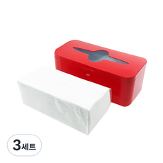 Morning Dew無螢光擦手紙 100張+紅色盒, 3組