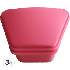 다르니나 사다리꼴 틀니 보관함 핑크, 3개
