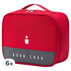 아늑공간 휴대용 응급 구급파우치 레드, 6개