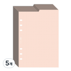PLEPIC 6孔雙面索引補充內頁 網格蜜桃色, 30張, 5個