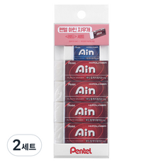 Pentel 飛龍文具 Ain Pentel 飛龍 橡皮擦 中 + 大 4入組 ZEAS10-G4C1, 混合色, 2套