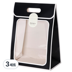 indi.k 線條開窗盒 小 10入 + 貼紙 10入 組, 3套, 黑色(盒子)