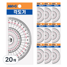 AMOS 阿摩司 量角器 13cm, 透明, 20個