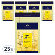 스탠다드온헤리티지 리갈패드 A5, YELLOW, 50매, 25개
