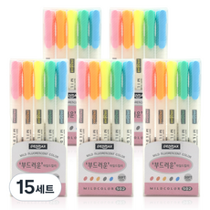 PENMAX 柔和淡彩螢光筆5色組, PINK, ORANGE, YELLOW, BLUE GREEN, BLUE, 15套