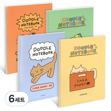 아이코닉 두들 라인노트 4종 세트, 혼합색상, 6세트