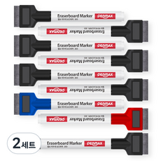 PENMAX 附橡皮擦白板筆 黑色7入 + 藍色 + 紅色套組, 黑色, 藍色, 紅色, 2套