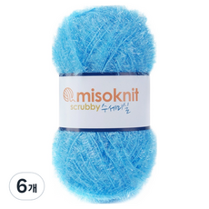 미소털실 펄 수세미실 80g, 18스카이블루, 6개