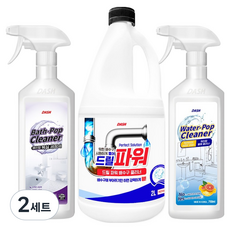 DASH 욕실 청소 배수관 클리너 + 물때 제거제 + 욕실 세정제 세트, 3.5L, 2세트