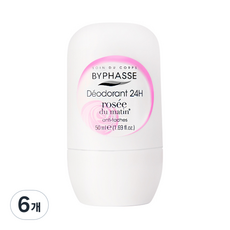 바이빠세 롤 온 데오드란트 24H 로즈향, 50ml, 6개