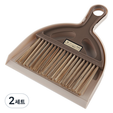 살림여왕 다용도 심플 미니 빗자루 라운드 세트, 브라운, 2세트