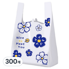 아이엔피 양날 손잡이 비닐봉투 블루 플라워 소 20 x 34 x 10 cm, 300개