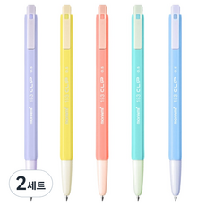 monAmi 153 Clip 粉彩原子筆 5入組 0.5mm, 2套, 黑色, 黑色, 粉紅色, 綠色, 天空藍