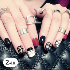 ecody Chic Door 美甲片 24p, 混合顏色, 2套
