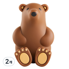 인뮤즈 북극곰 실리콘 칫솔걸이, 커피브라운, 2개
