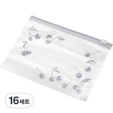 [쿠팡수입] 니토리 슬라이딩 스탠딩 지퍼백 체리 M 18매, 16세트