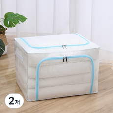 소니오 투명 의류 이불 수납 방수 리빙박스, 05 하늘색, 2개