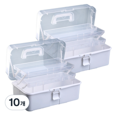 LalaGongbang 多用途3層急救箱收納盒, 10個, 透明