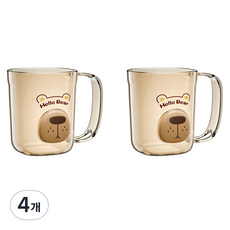 THE ZAKKA 小熊鬍子浴室漱口杯, 棕色, 4個