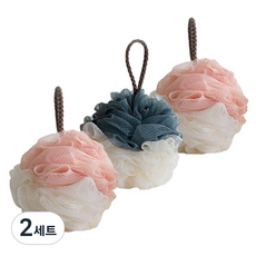 花卉雙色沐浴球3入組, 2套, 隨機出貨